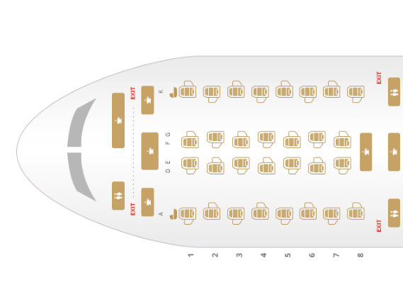 Seatmap Vistara Beoing 787 9 Business Class