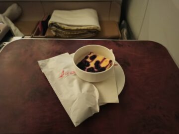 Air India Business Class Boeing 787 8 Abendessen Dessert