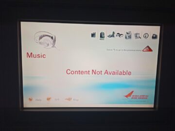 Air India Business Class Boeing 787 8 Entertainment Musik