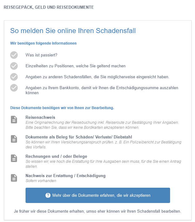 American Express Versicherungen Reisekomfort Benoetigte Dokumente