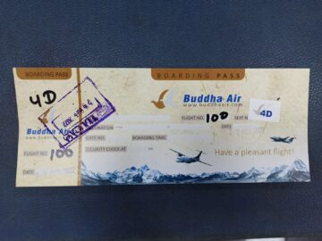 Bordkarte Buddha Air Panorama Rundflug Himalaya