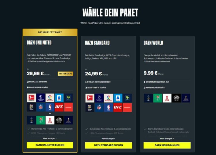 Dazn Pakete