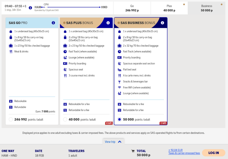 Eurobonus Praemienflug Sas Business Class Hamburg Kopenhagen Tokio
