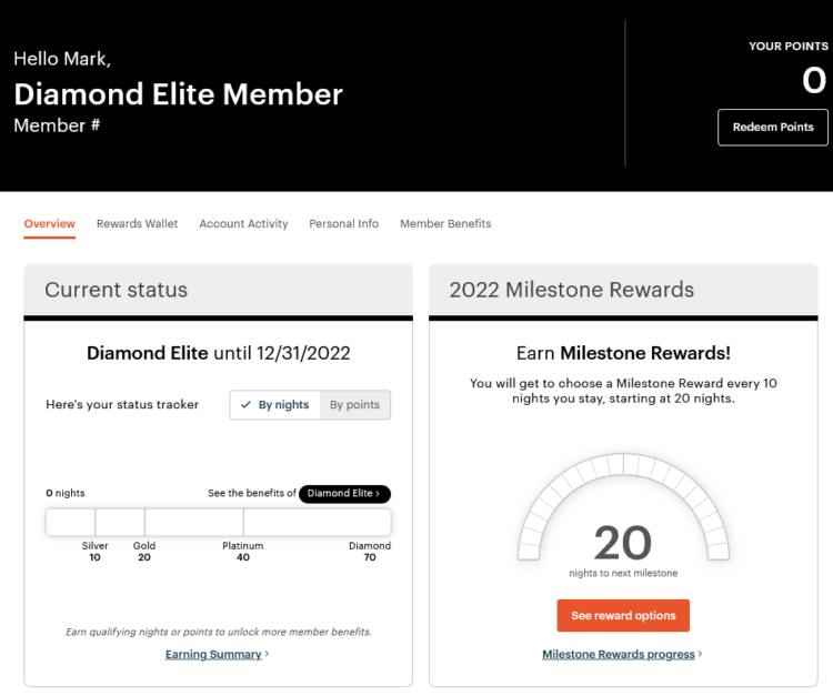 Ihg One Rewards Diamond Status Promo Account