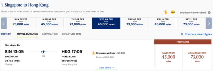Krisflyer Praemienflug Singapore Airlines First Class Sin Hkg