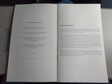 Malaysia Airlines Business Class Boeing 737 800 Menue Einleitung