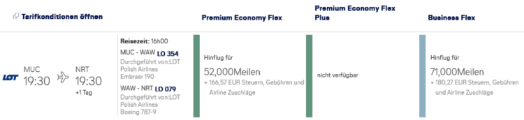 Miles And More Praemienflug Lot Muenchen Warschau Tokio