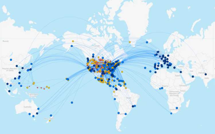 United Airlines Streckennetz FlightConnections August 2026