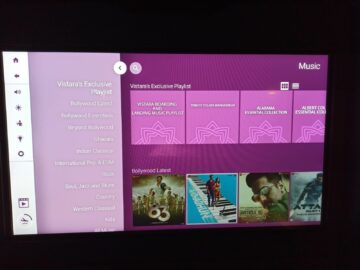 Vistara Business Class Boeing 787 9 Entertainment Musik