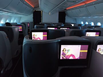 Vistara Business Class Boeing 787 9 Kabine Abgedunkelt Von Hinten