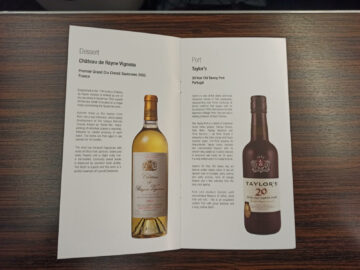 Qatar Airways Business Class Airbus A330 300 Weinkarte Dessertwein