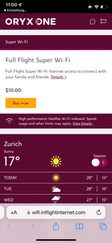 Qatar Airways Wifi 1