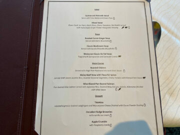 Malaysia Airlines Platinum Lounge Kuala Lumpur A La Carte Menu