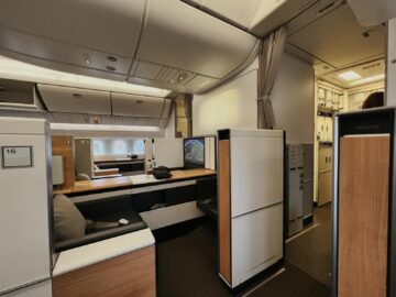 Swiss First Class Boeing 777 300er Kabine 4