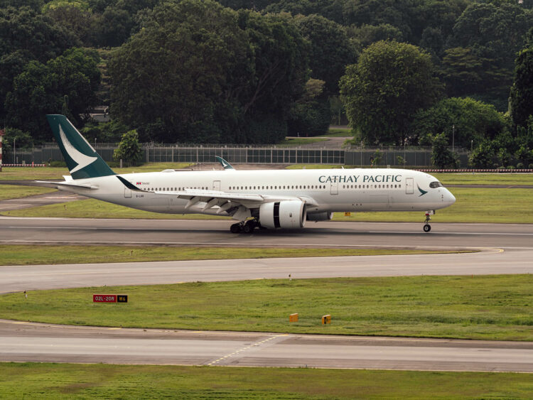 Flugzeug Cathay Pacific A350 900 Singapur