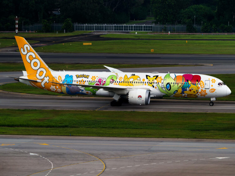 Flugzeug Scoot Dreamliner Boeing 787 9 Pikachu Jet Singapur