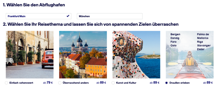 Lufhansa Surprise Buchen Abflugsort Und Kategorie