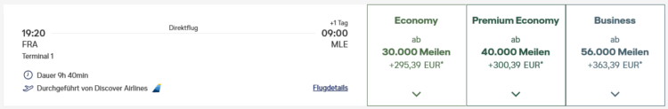 Miles And More Praemienflug Discover Business Class Frankfurt Male