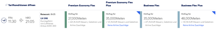Miles And More Praemienflug Lufthansa Frankfurt Nairobi