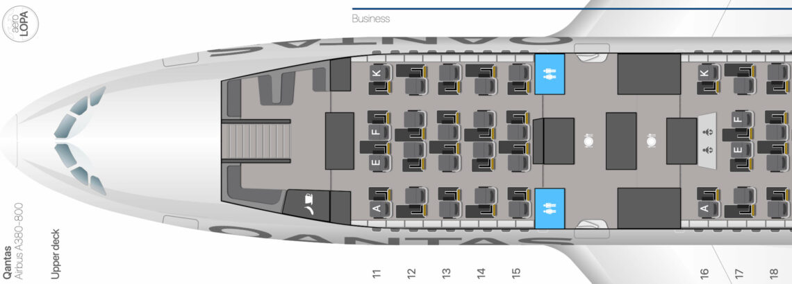 Qantas Airways Business Class Airbus A380 800 Buchung Seatmap Aerolopa