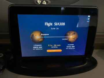 Singapore Airlines First Class Suites Airbus A380 800 Flug Tablet