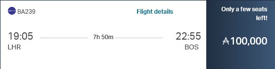 Asia Miles Praemienflug British Airways First Class London Boston