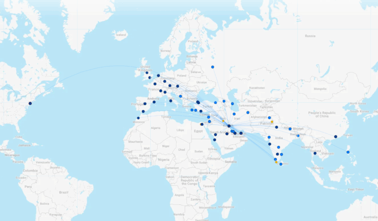 Kuwait Airways Streckennetz Januar 2026 Flightconnections