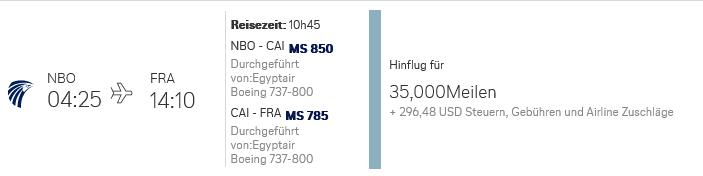 Miles And More Praemienflug Egyptair Airlines Business Class Frankfurt Kairo Nairobi