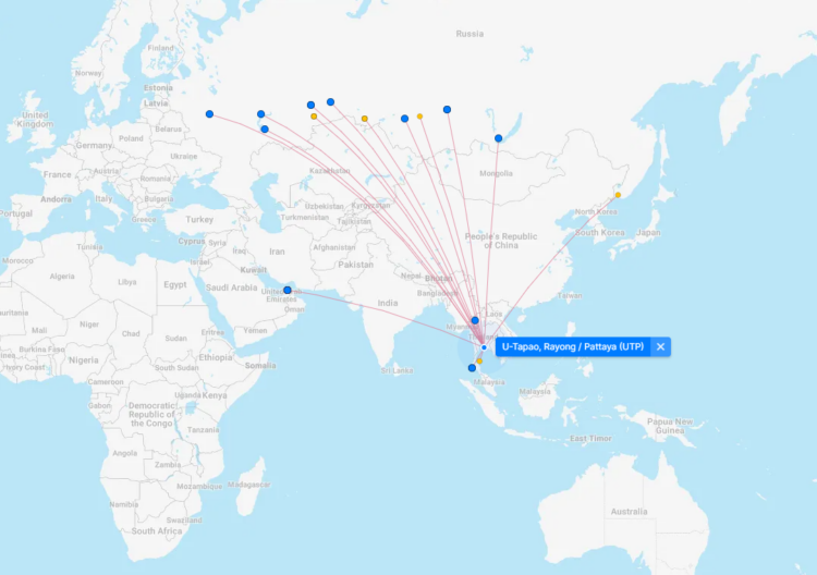 U Tapao Airport Verbindungen Flightconnections