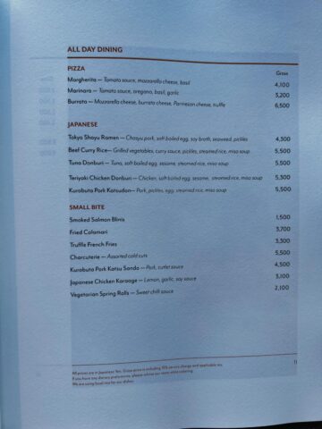 Four Seasons Hotel Tokyo At Otemachi Room Service Menu 5