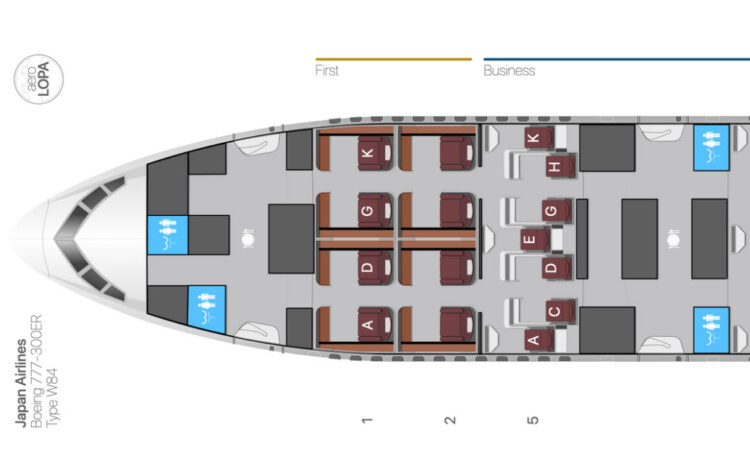Japan Airlines Boeing 777 300er Seat Map 1
