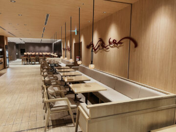 Japan Airlines First Class Lounge Tokyo Narita Sushibar Sitzgelegenheiten 2