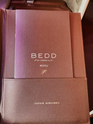 Japan Airlines First Class Speisekarte 1