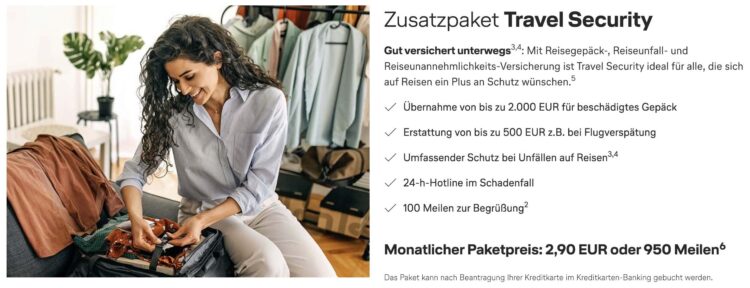 Miles And More Kreditkarte Deutsche Bank Zusatzpaket Travel Security