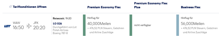 Miles And More Praemienflug Lot Business Class Warschau New York