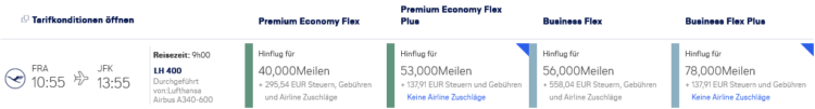 Miles And More Praemienflug Lufthansa Business Class Frankfurt New York Flex Plus