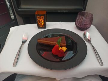 Qatar Airways Business Class Boeing 787 9 Dessert Chocolate Tarte