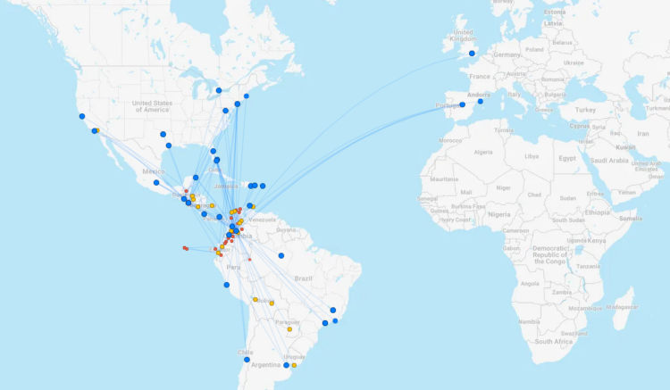 Avianca Streckennetz April 2023 Flightconnections