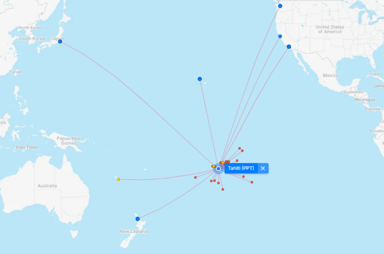 Flugverbindungen Ab Tahiti Papeete Flightconnections