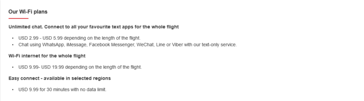 Emirates Onboard Wifi Bundles Datenpakete Copyright