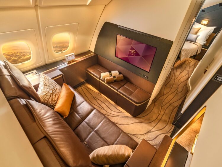 Etihad A380 Residence Wohnzimmer Schlafzimmer Copyright