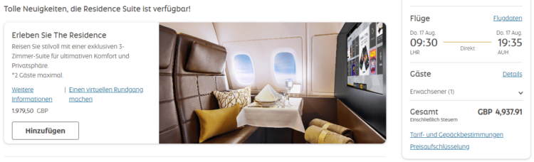Etihad Airways Upgrade The Residence London Abu Dhabi