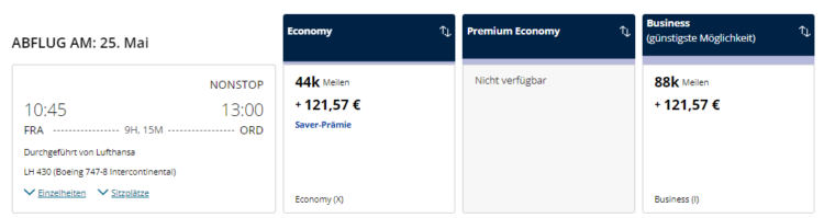 United Mileage Plus Entwertung Transatlantik Lufthansa Mai 2023