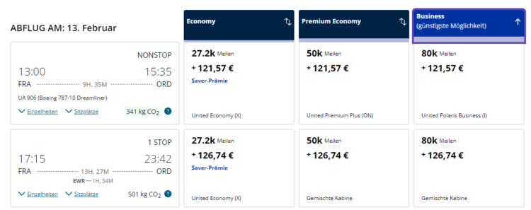 United Mileage Plus Entwertung Transatlantik United Airlines Mai 2023