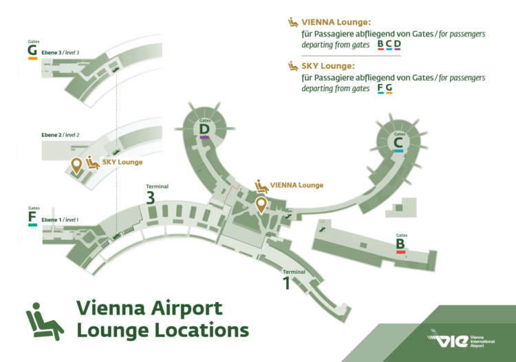 Wien Flughafen Lounges Lageplan Copyright