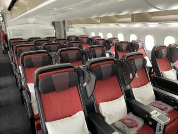 Japan Airlines Premium Economy Boeing 787 Blick In Die Kabine
