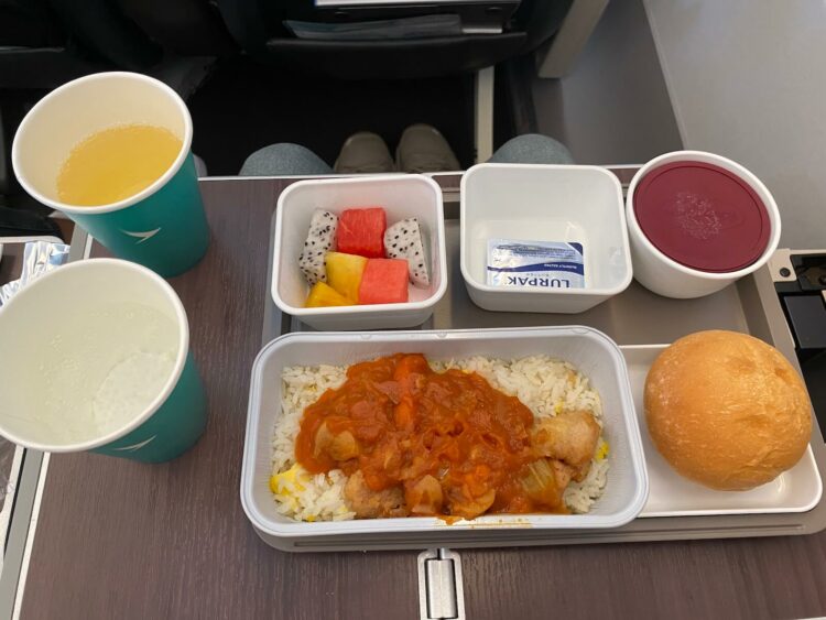 Cathay Pacific Premium Economy Airbus A350 900 Essen Hong Kong Pork