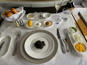 Emirates First Class Airbus A380 Caviar