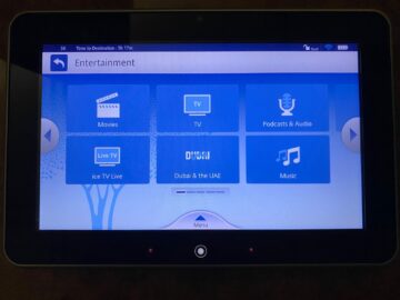 Emirates First Class Airbus A380 Entertainment Tablet
