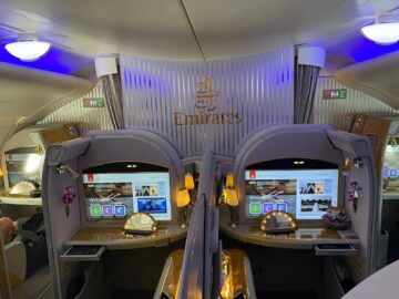 Emirates First Class Airbus A380 Vorderen Sitze